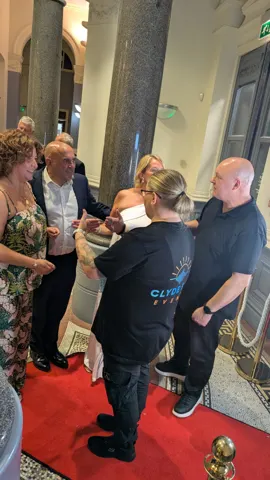 Clyde Side Events team greeting guests on the red carpet at the ICON Business Awards Inverclyde
